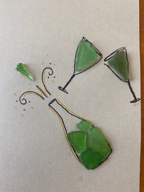 Custom sea glass note cards