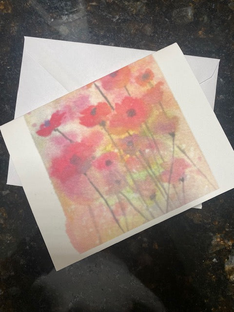 Poppy field note card